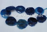CNG1343 15.5 inches 42*45mm faceted freeform agate beads