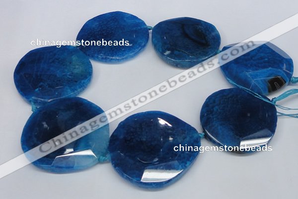 CNG1349 15.5 inches 52*55mm faceted freeform agate beads