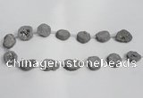 CNG1571 15*20mm - 20*25mm freeform plated druzy agate beads