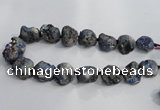 CNG1578 18*25mm - 20*30mm nuggets plated druzy agate beads