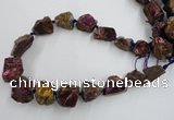 CNG1811 15.5 inches 15*20mm - 20*25mm nuggets plated rose quartz beads