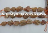 CNG1831 8 inches 15*20mm - 20*25mm nuggets plated red agate beads