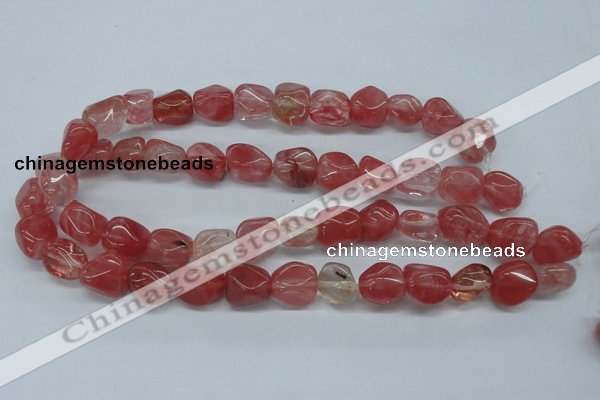 CNG205 15.5 inches 12-4mm*16-18mm nuggets cherry quartz beads