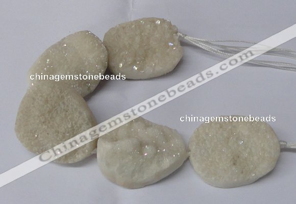 CNG2170 7.5 inches 25*35mm - 35*40mm freeform druzy agate beads