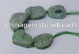 CNG2174 7.5 inches 25*35mm - 35*40mm freeform druzy agate beads