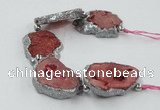 CNG2319 7.5 inches 25*35mm - 35*40mm freeform druzy agate beads