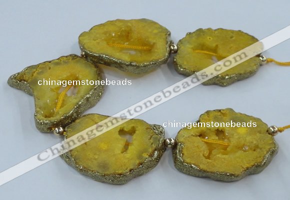 CNG2338 7.5 inches 40*50mm - 55*60mm freeform druzy agate beads