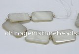 CNG2460 7.5 inches 30*50mm - 32*55mm faceted rectangle agate beads