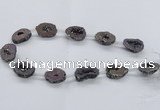CNG2485 15.5 inches 15*20mm - 20*25mm freeform plated druzy agate beads