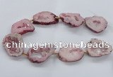 CNG2493 15.5 inches 30*40mm - 40*50mm freeform plated druzy agate beads