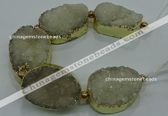 CNG2558 7.5 inches 25*35mm - 30*40mm freeform druzy agate beads