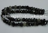 CNG2718 10*14mm - 13*18mm faceted nuggets black rabbit hair beads