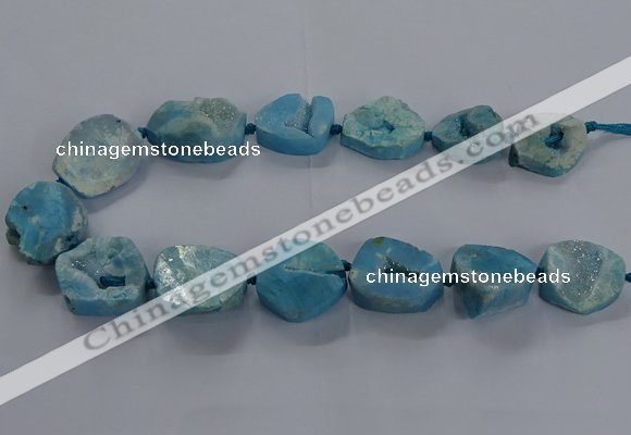 CNG2804 15.5 inches 25*30mm - 30*40mm freeform druzy agate beads