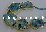 CNG2868 8 inches 35*40mm - 40*50mm freeform druzy agate beads