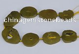 CNG3101 15.5 inches 25*30mm - 35*50mm freeform plated druzy agate beads