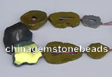 CNG3106 15.5 inches 25*30mm - 35*50mm freeform plated druzy agate beads