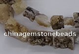 CNG3151 15.5 inche 8*15mm - 11*20mm freeform plated druzy agate beads