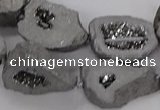 CNG3161 15.5 inches 13*18mm - 18*25mm freeform plated druzy agate beads