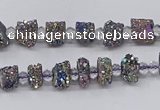 CNG3327 15.5 inches 4*6mm - 8*10mm nuggets plated druzy agate beads