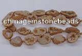 CNG3417 15.5 inches 18*25mm - 30*35mm freeform plated druzy agate beads