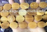 CNG3704 15.5 inches 15*20mm oval rough yellow jade beads