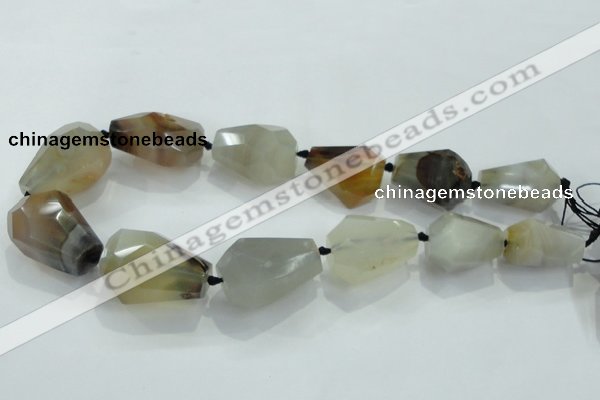 CNG379 15.5 inches 18*22mm – 25*38mm faceted nuggets agate beads
