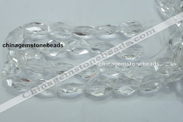 CNG403 15.5 inches 18*30mm faceted nuggets white crystal beads