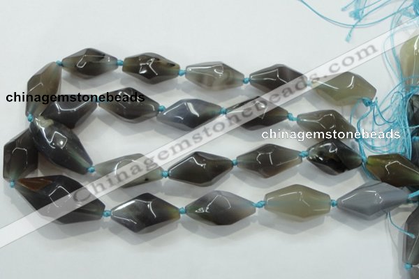 CNG412 15.5 inches 15*20mm - 18*35mm nuggets grey agate gemstone beads