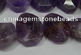 CNG5132 15.5 inches 15*18mm - 15*20mm faceted freeform amethyst beads
