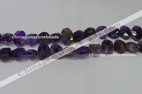 CNG5132 15.5 inches 15*18mm - 15*20mm faceted freeform amethyst beads