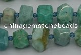 CNG5270 15.5 inches 8*12mm - 12*16mm faceted nuggets amazonite beads