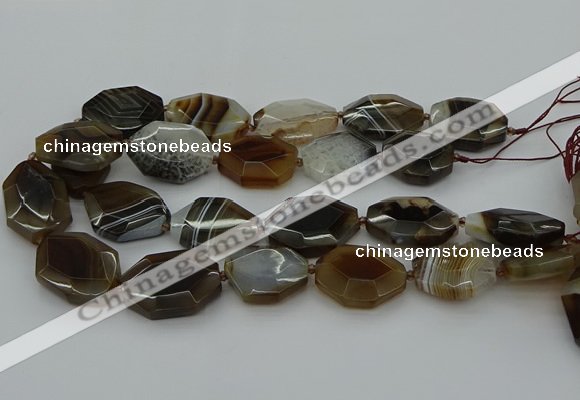 CNG5349 15.5 inches 25*35mm - 30*40mm faceted freeform agate beads