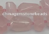 CNG5372 15.5 inches 12*16mm - 18*25mm faceted nuggets rose quartz beads