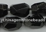 CNG5395 12*16mm - 15*25mm faceted nuggets black tourmaline beads
