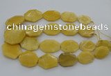 CNG5405 15.5 inches 20*30mm - 35*45mm faceted freeform yellow jade beads