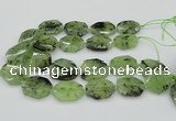 CNG5450 20*30mm - 35*45mm faceted freeform green rutilated quartz beads