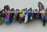 CNG5469 15.5 inches 6*10mm - 8*20mm nuggets plated quartz beads