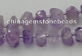 CNG5601 6*16mm - 8*18mm faceted nuggets lavender amethyst beads