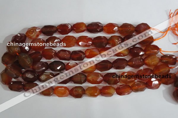 CNG561 15.5 inches 14*20mm faceted nuggets red agate beads