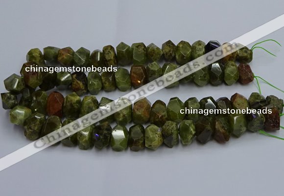 CNG5625 15.5 inches 10*14mm - 13*18mm faceted nuggets green garnet beads