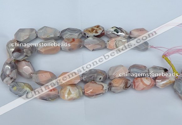 CNG5683 12*16mm - 18*25mm faceted nuggets pink botswana agate beads