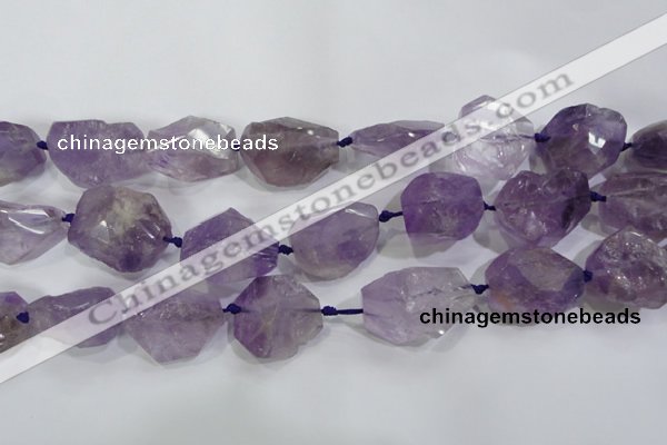 CNG569 20*30mm - 25*40mm faceted nuggets amethyst gemstone beads
