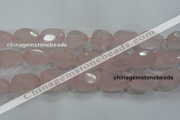 CNG572 15.5 inches 18*30mm nuggets rose quartz beads