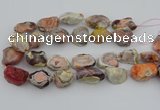 CNG5733 18*25mm - 22*35mm nuggets pink botswana agate beads