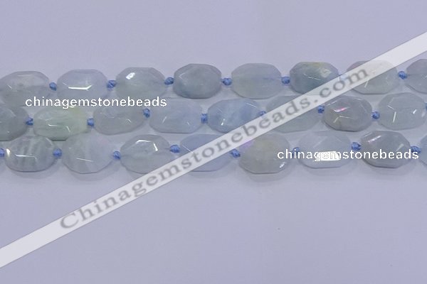 CNG5809 15.5 inches 10*14mm - 12*16mm faceted freeform aquamarine beads