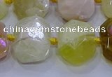 CNG5812 15.5 inches 10*14mm - 12*16mm faceted freeform yellow opal beads