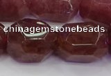 CNG5847 16*22mm - 18*25mm faceted nuggets strawberry quartz beads