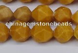 CNG6115 15.5 inches 8mm faceted nuggets yellow jade beads
