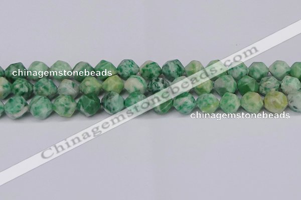 CNG6116 15.5 inches 8mm faceted nuggets Qinghai jade beads