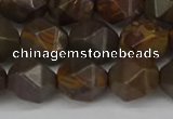 CNG6199 15.5 inches 10mm faceted nuggets coffee jasper beads